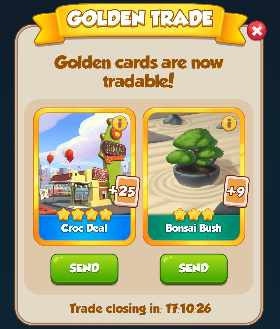 Croc Deal & Bonsai Bush Gold Card Trade in Pet Master